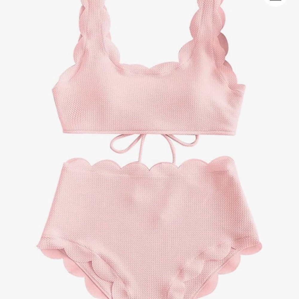Zaful pink scalloped swimsuit